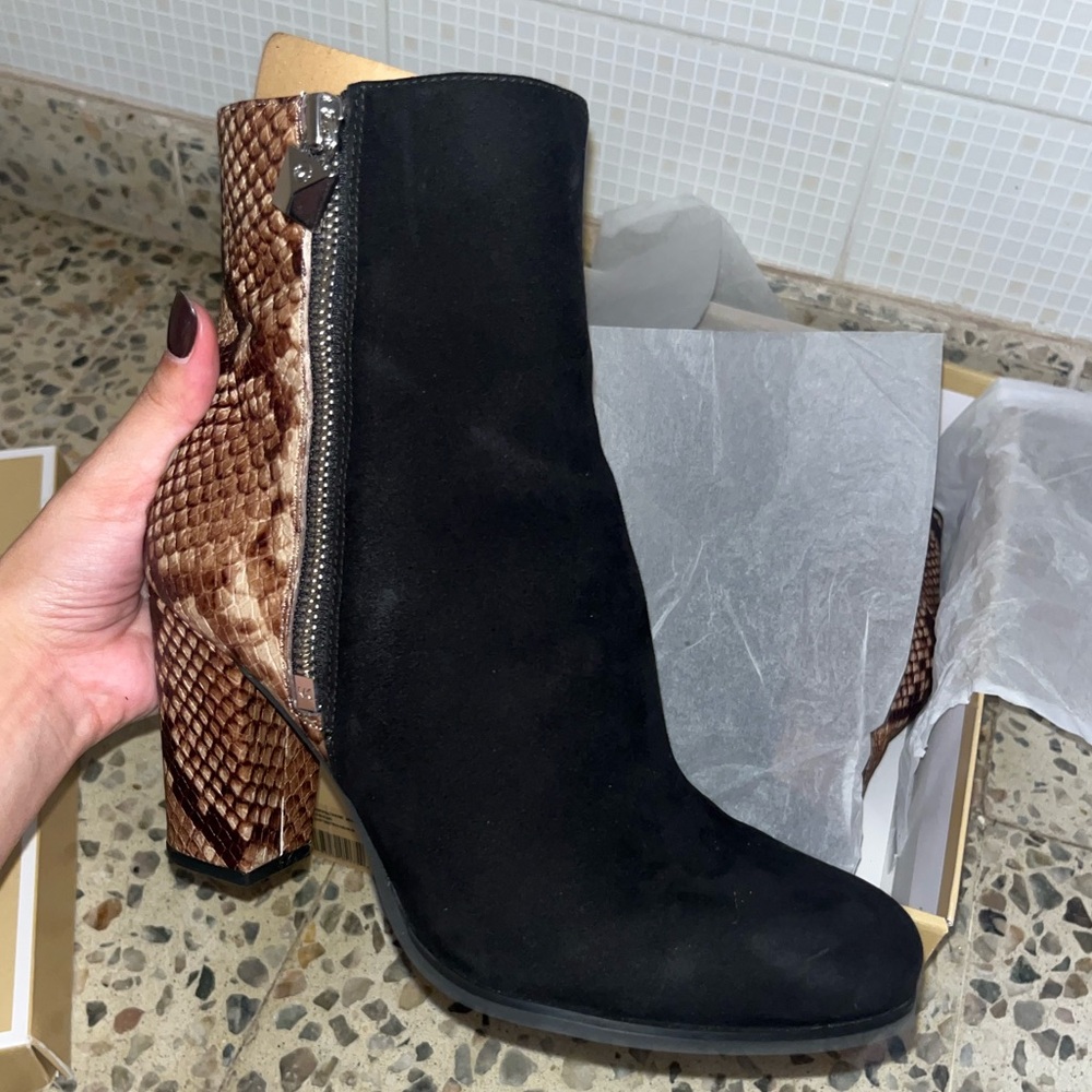 Michael Kors Black and Brown Ankle Booties